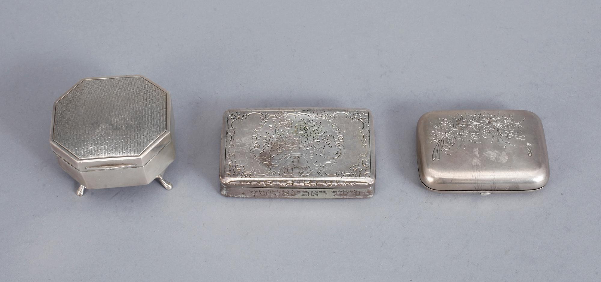 DOSOR, 7 st, silver, mestadels Tyskland, 1800-talets andra hälft - 1900-talets första hälft. Tot silvervikt ca 243 gram.