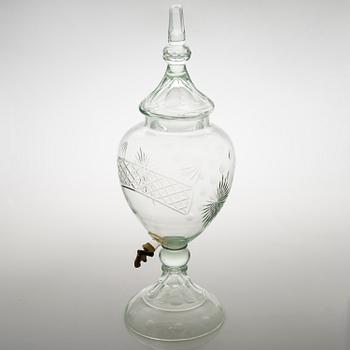 A glass punch bowl from the first half of the 20th century.