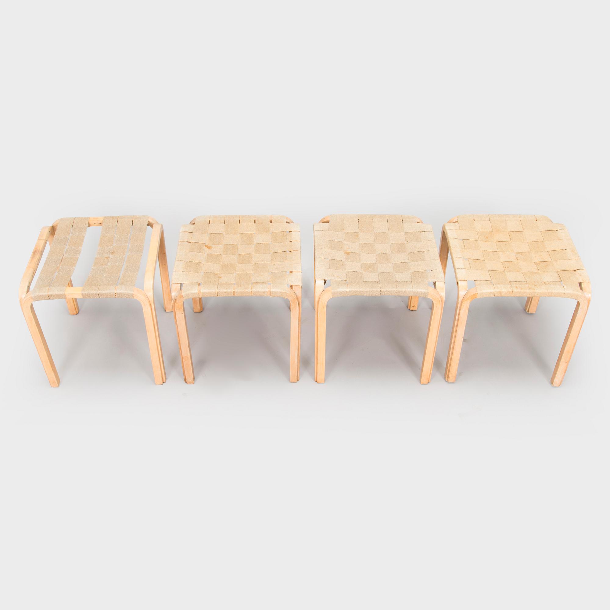 Alvar Aalto, a set of four mid-20th century 'Y61' stools for Artek.