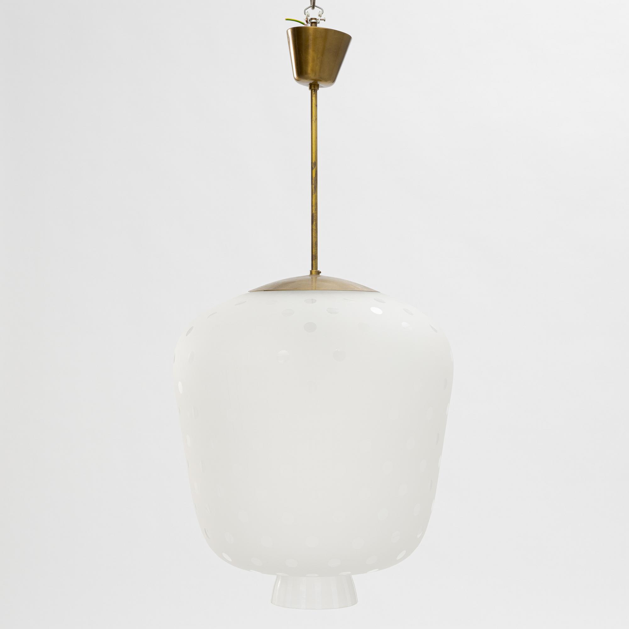 Flygsfors Glasbruk, taklampa, 1940s-50s.