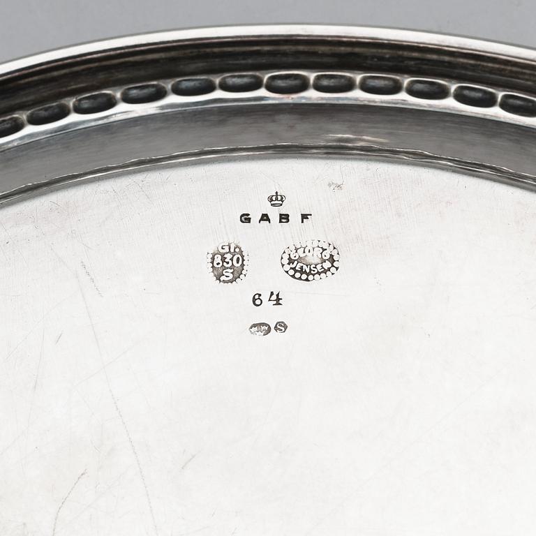 Georg Jensen, krydduppsättning, 4 delar + sked, Köpenhamn 1915 -1932, 830/1000 silver samt sterling.
