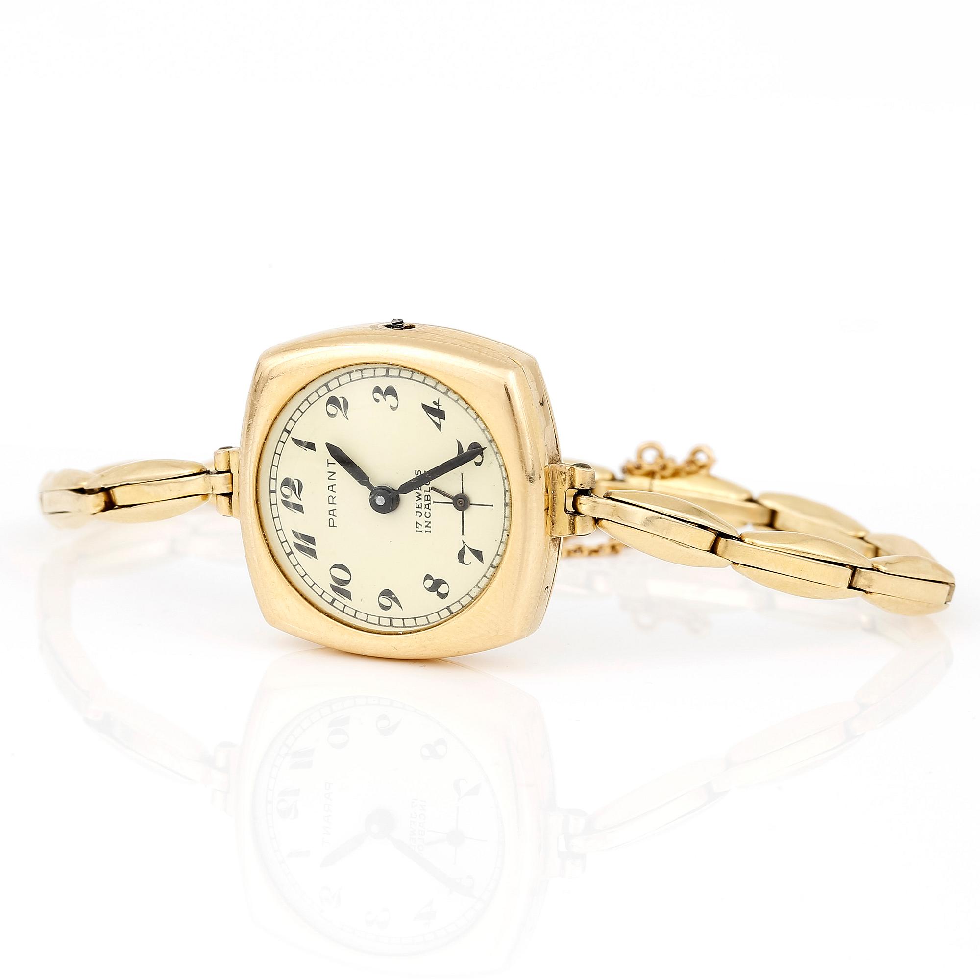 ARMBANDSUR, dam, 'Parant', 1900-tals mitt. 18K guld.