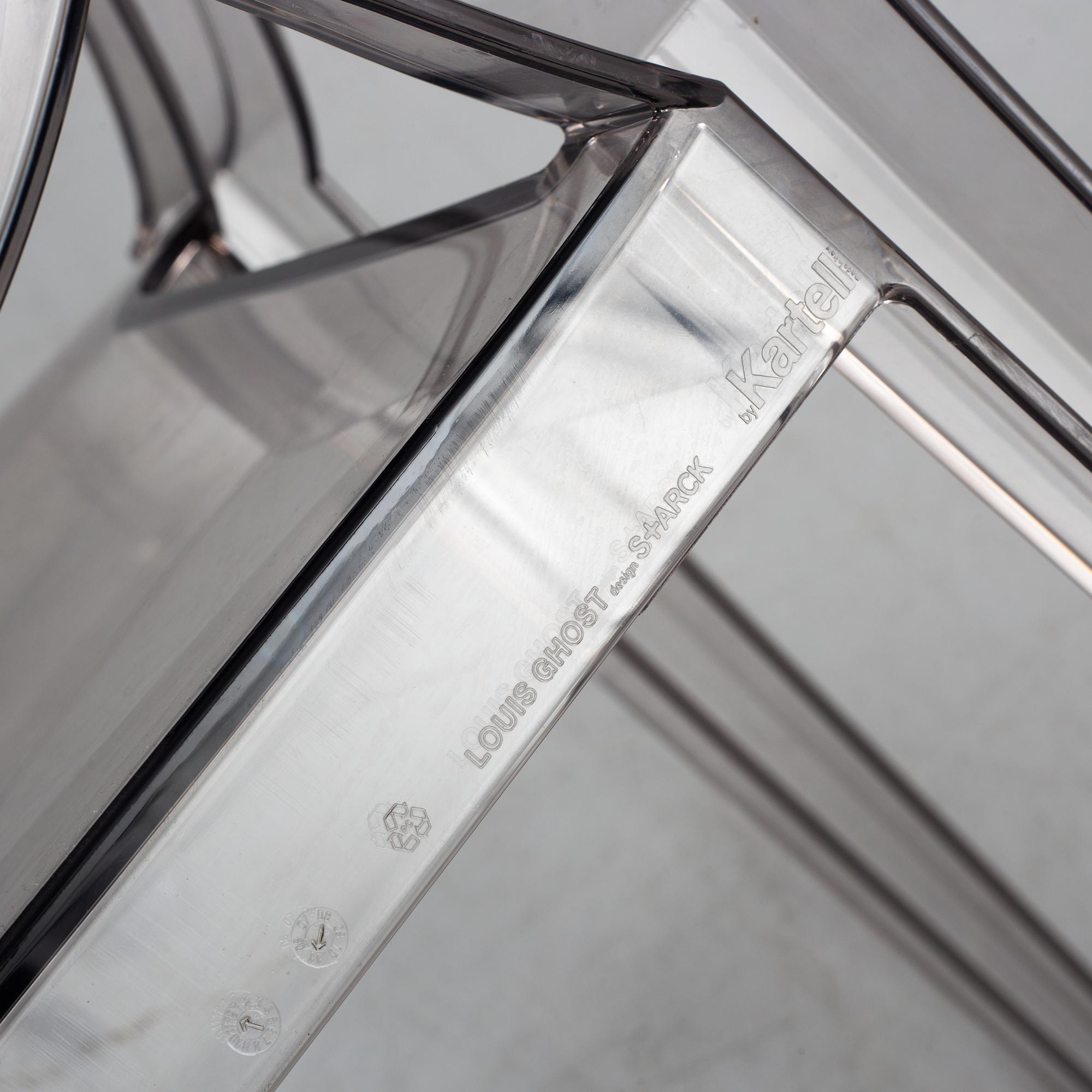 Philippe Starck, stolar ett par, "Louis Ghost", Kartell, formgiven 2002.