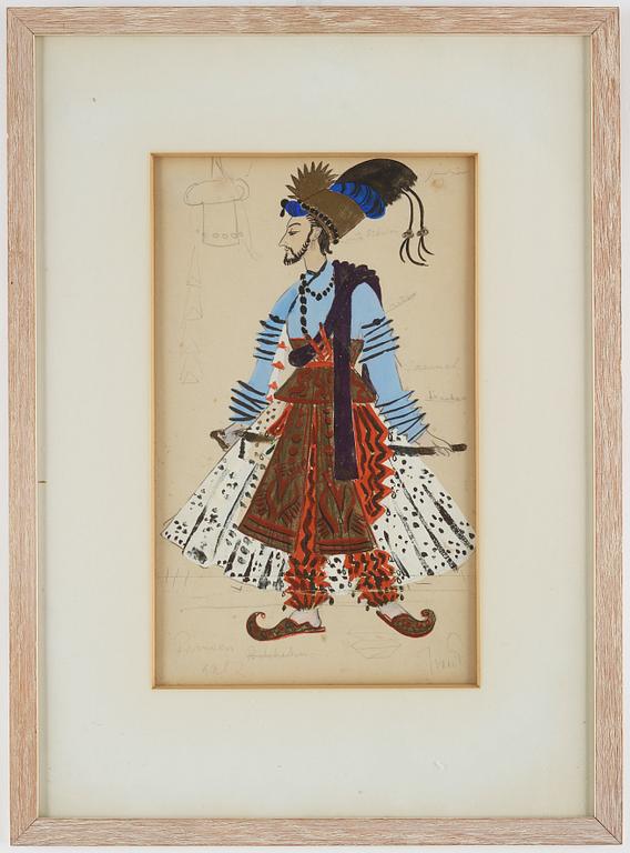 ISAAC GRÜNEWALD, gouache, signed.