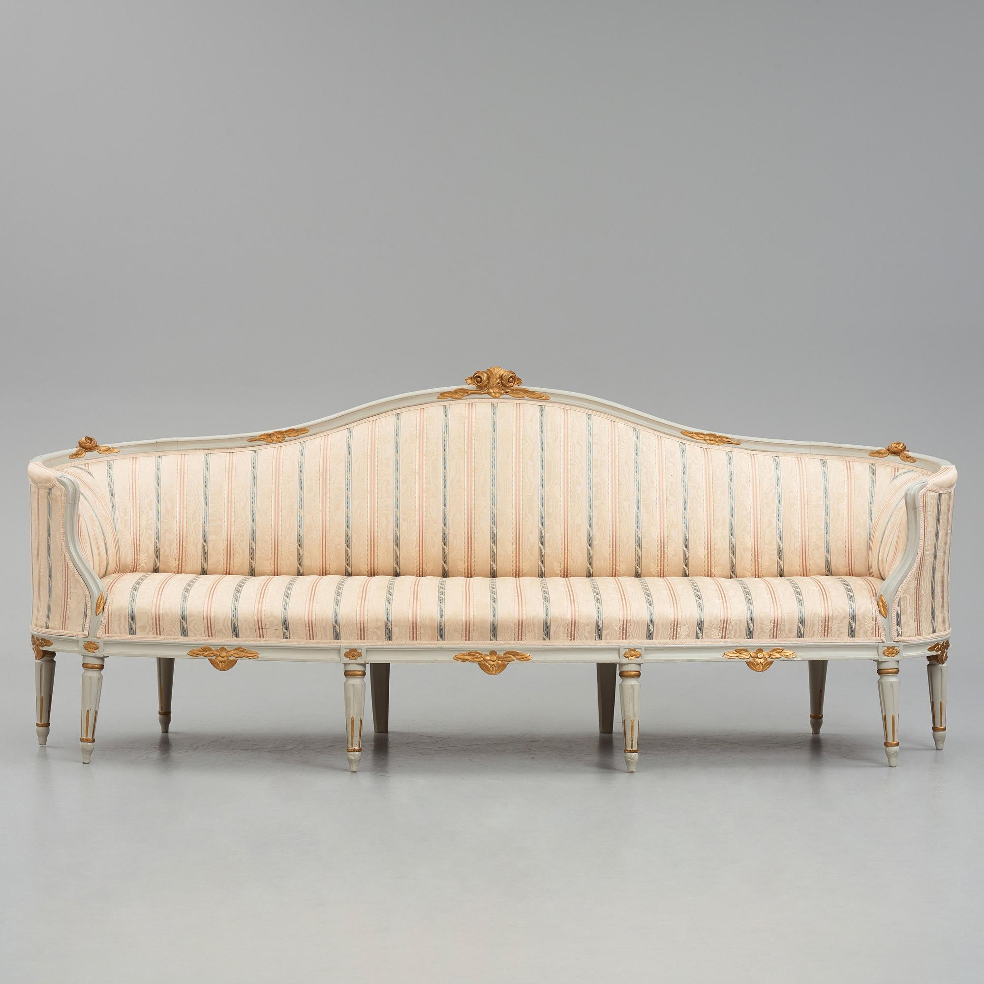 Soffa, av Jacob Malmsten (mästare i Stockholm 1780-1788), Gustaviansk.