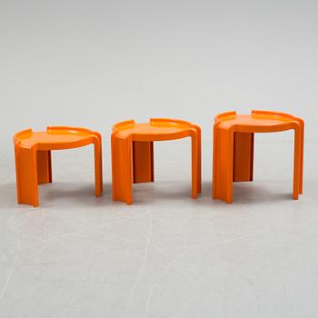 A set of three plastic nesting table probably Giotto Stoppino for Kartell. 1960s/1970s.