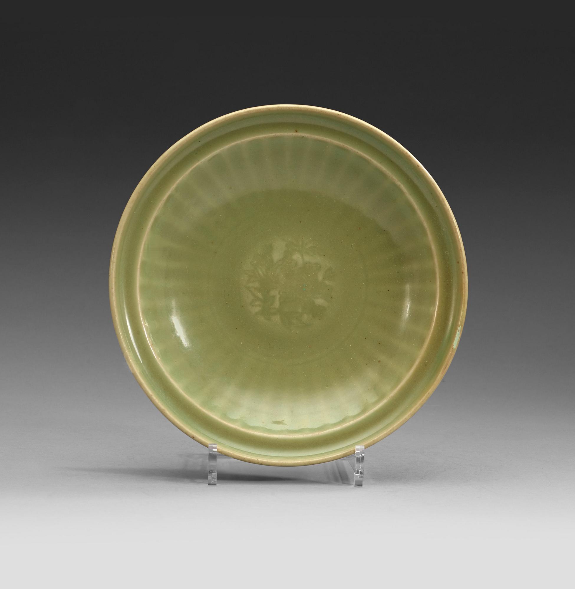 A celadon glazed dish, Ming dynasty (1368-1644).