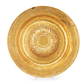 584. A brass alms dish, Southern Germany, 16th century.