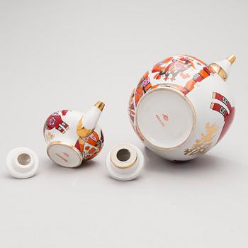 Two Lomonosov porcelain teapots, Soviet Union.