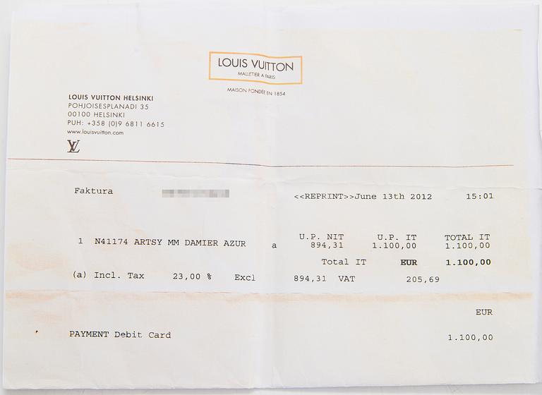 Louis Vuitton, an 'Artsy MM' handbag.