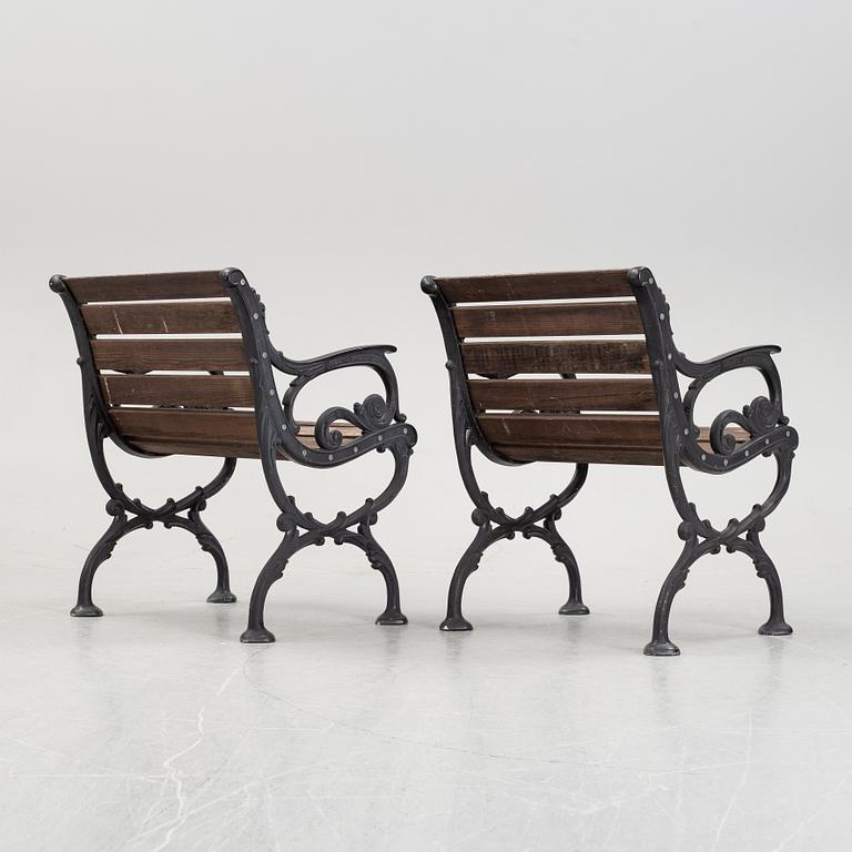 A pair of garden armchairs from Melins, second half of the 20th Century.