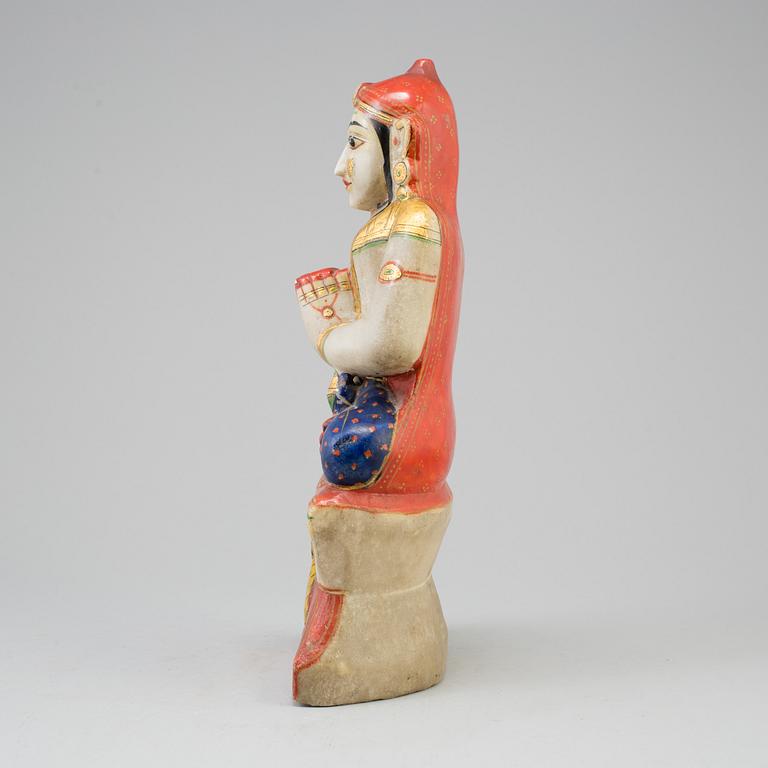 An alabaster sculpture of a deity, India, 20th Century.