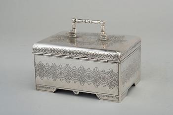 A SUGAR BOX, 84 silver. P. Miljukov Moscow 1894. Weight 539 g.