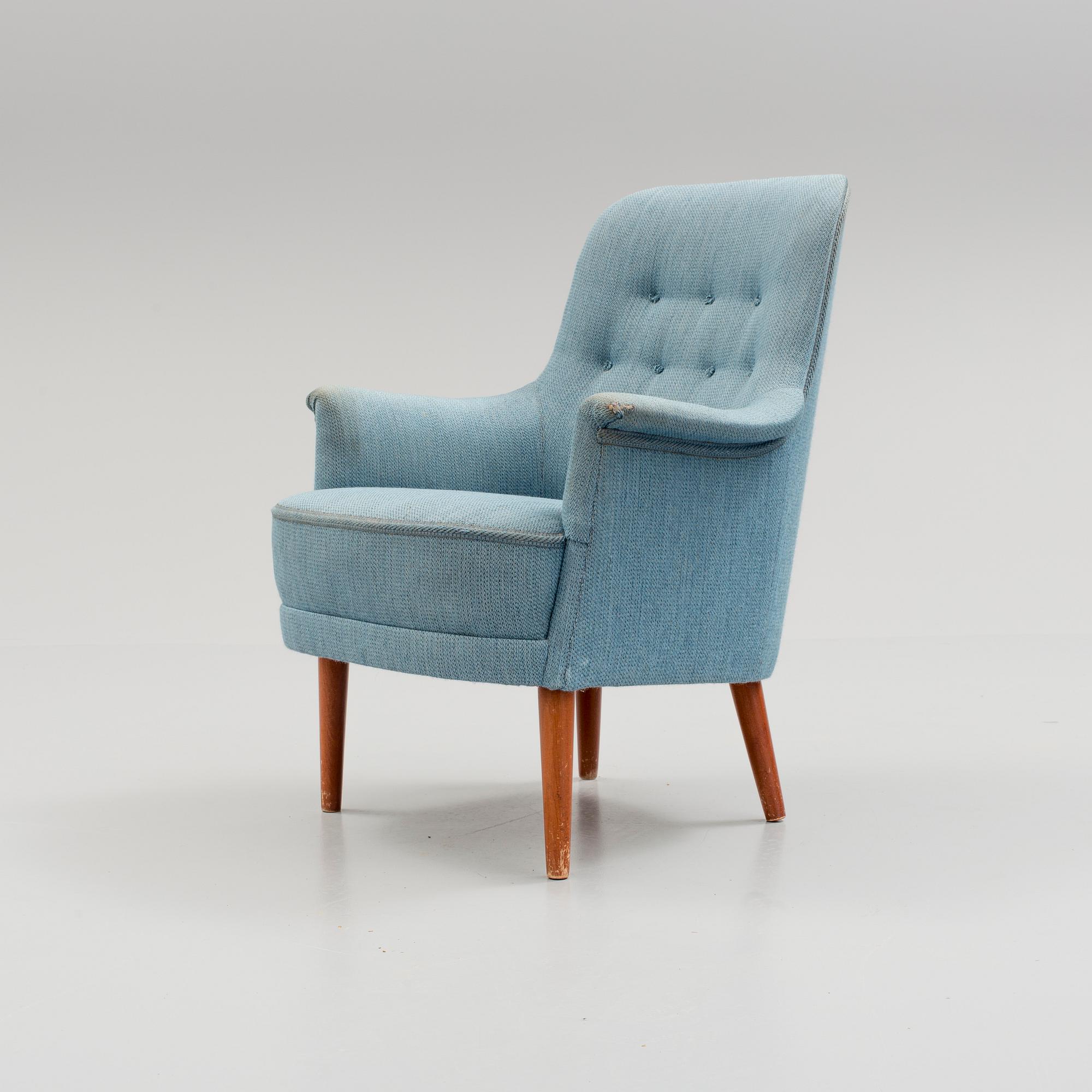 CARL MALMSTEN, fåtölj, "Husmor", 1900-talets mitt.