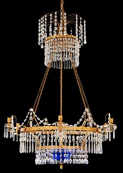 1271. A late Gustavian circa 1800 seven-light chandelier.