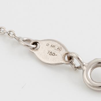 Pendant, 18K white gold with ruby and small diamonds, with chain 18K white gold.