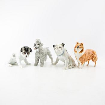 Figurines 9 pcs 20th century porcelain and metal.