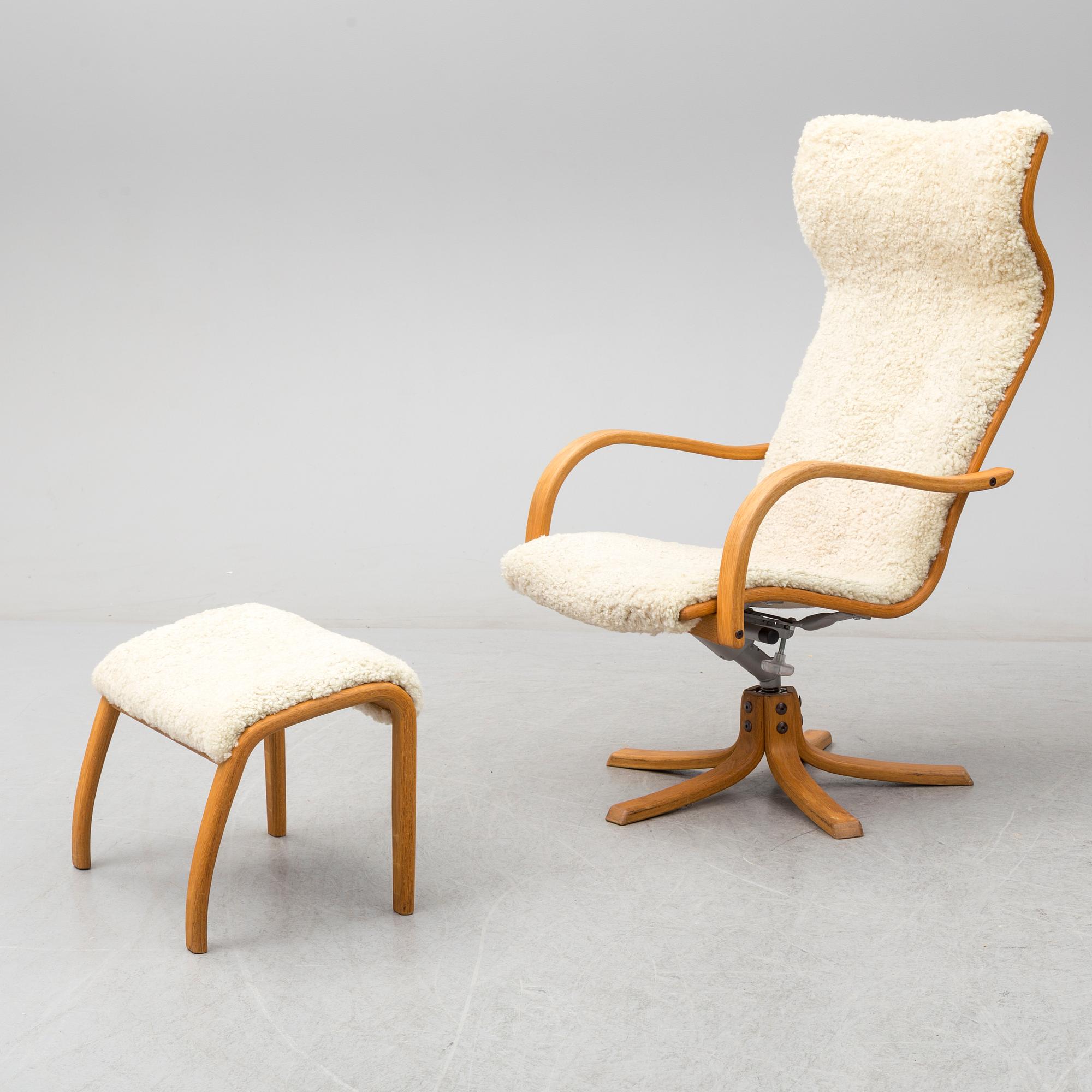 JAN EKSTRÖM, fåtölj med fotpall, "Gazell", Conform.