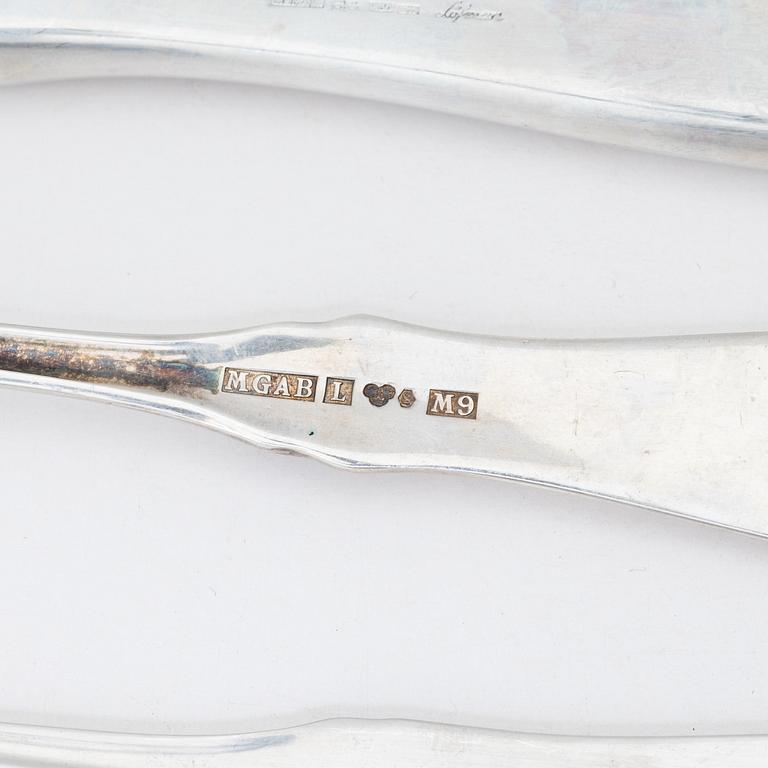 Eric Löfman, bestickservis, 38 delar, silver, modell "Uppsala", MEMA, bl.a. Eskilstuna 2003.