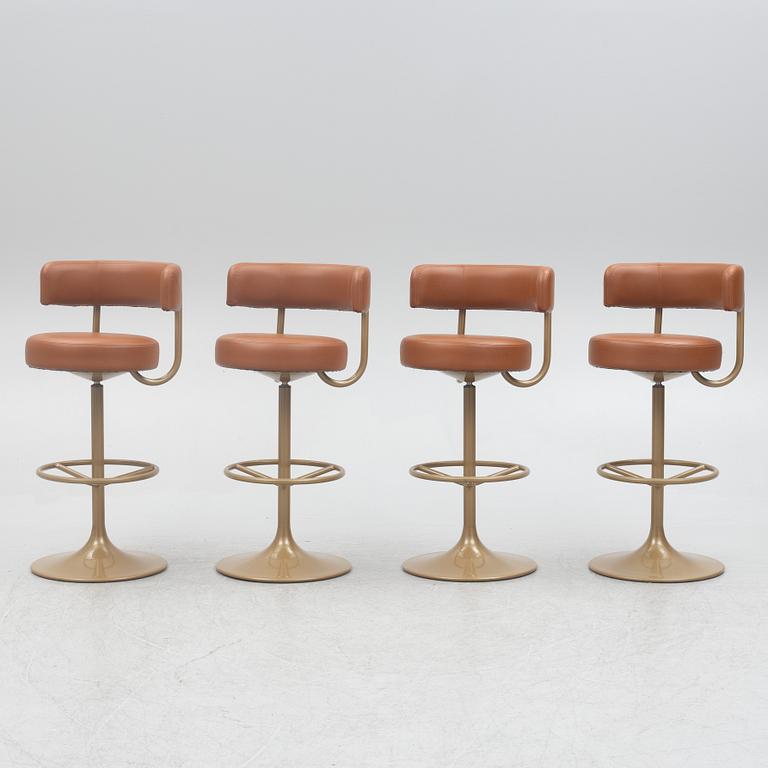 Börje Johanson, four 'Jupiter' bar stools, Johanson Design, second half of the 20th century.