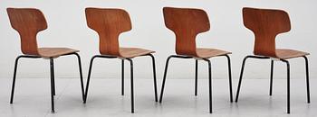 BARNSTOLAR, 4 st, modell 3103, Arne Jacobsen för Fritz Hansen, 1967-1970.