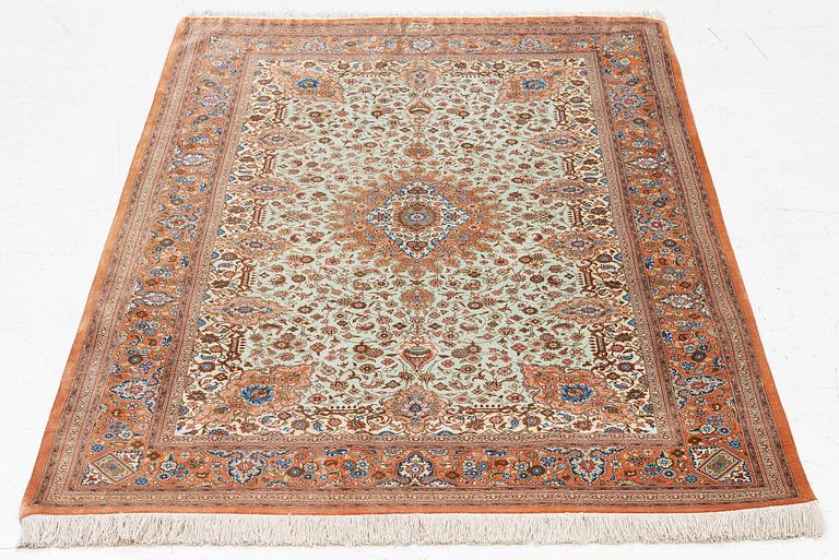 Rug, Old Ghom Central Persia, Signed Abbas Janshidi, c. 150 x 93 cm.