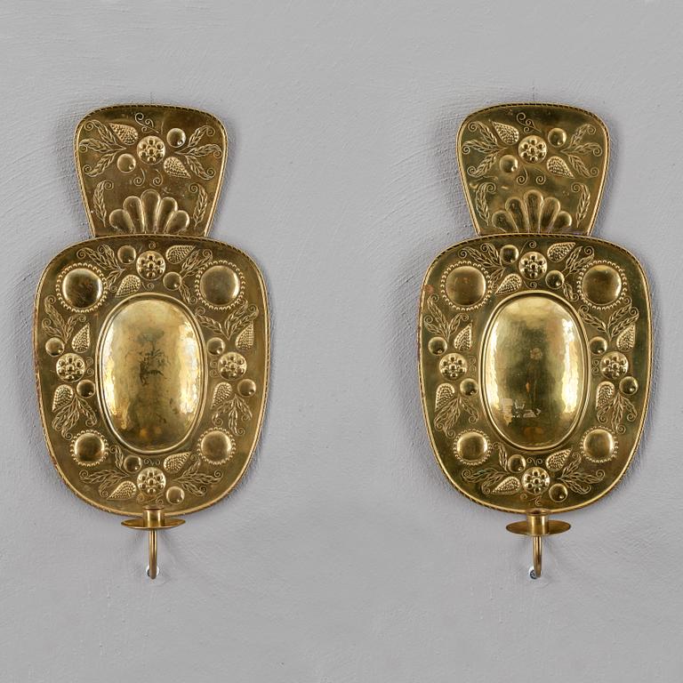 LJUSPLÅTAR, ett par, KA Eriksson, Leksand, 1900-tal.