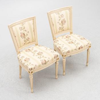 Six Gustavian style chairs, second half of the 20th Century.