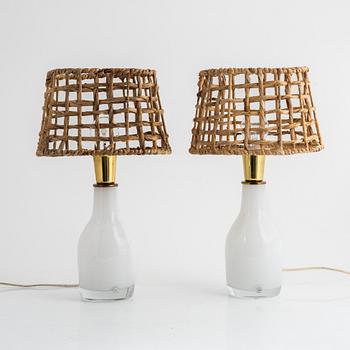 Reijmyre Glasbruk, a pair of glass table lamps, end of the 20th century.