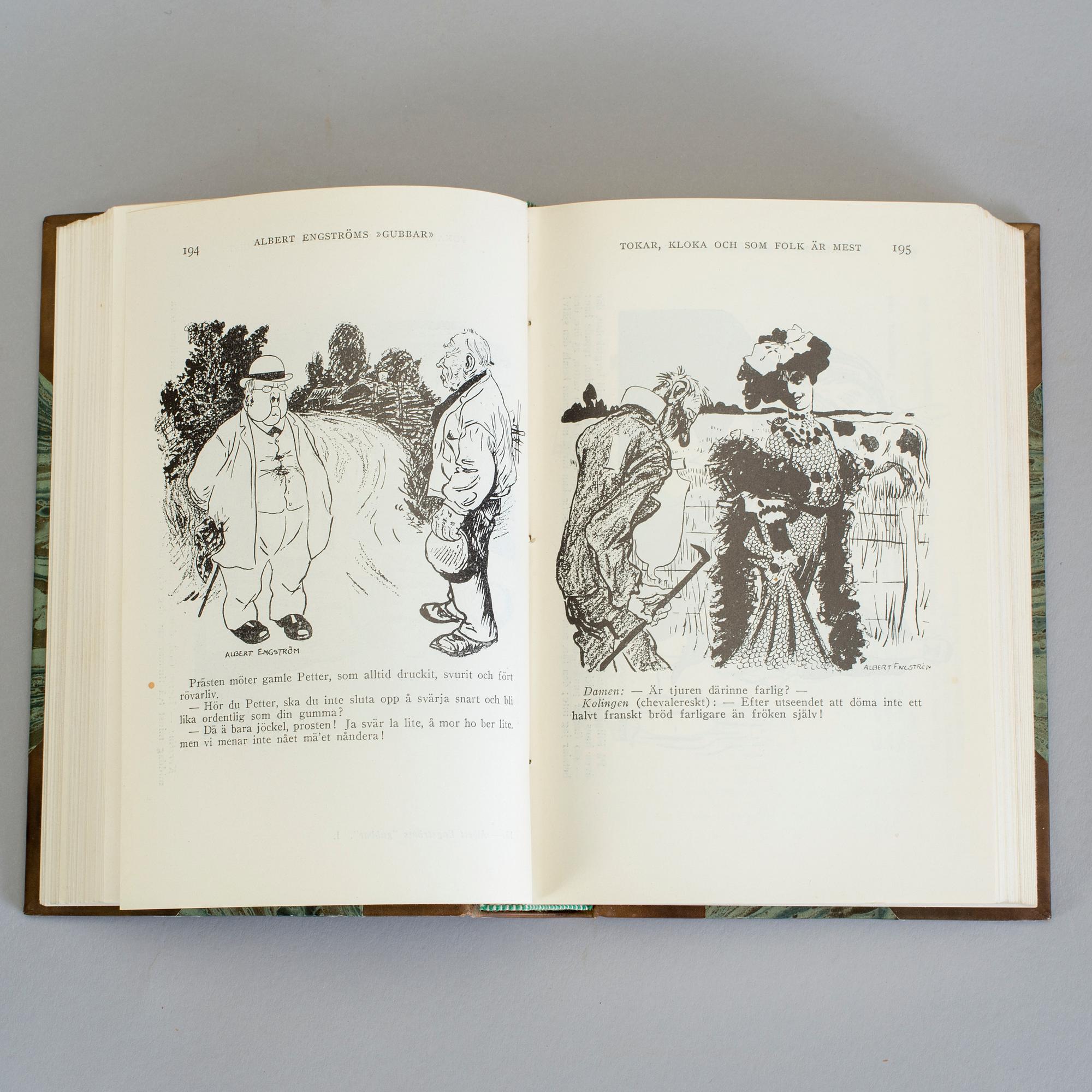 ALBERT ENGSTRÖM, 11 vol, bla Samlade berättelser av Albert Engström, Stockholm 1924-27.