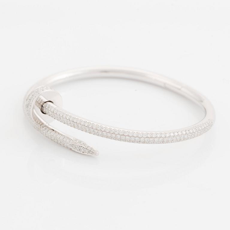 Cartier armband "Juste en Clou" 18K vitguld med runda briljantslipade diamanter.