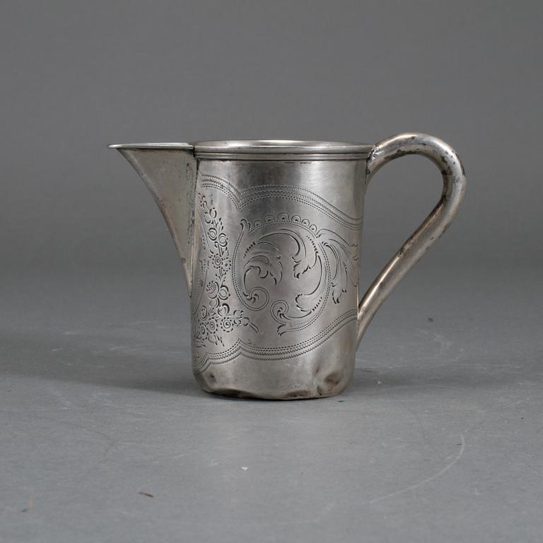 GRÄDDKANNA, silver, 1800-tal. Vikt ca 75 gram.