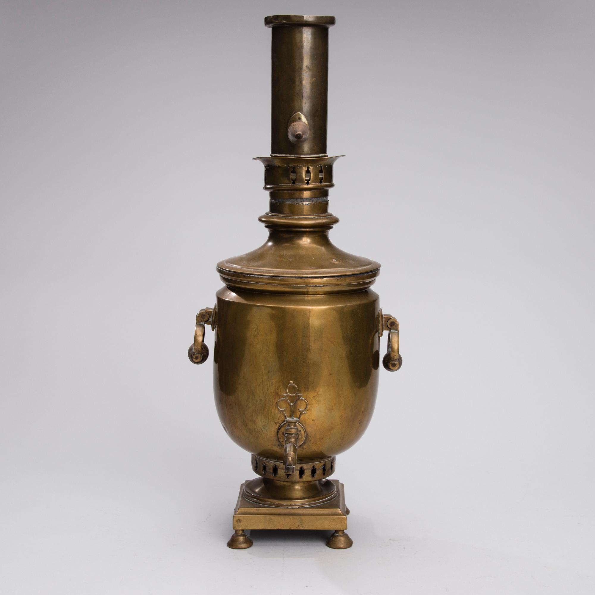 SAMOVAR, mässing, stämplad, Ryssland, sekelskiftet 1800/1900-tal.