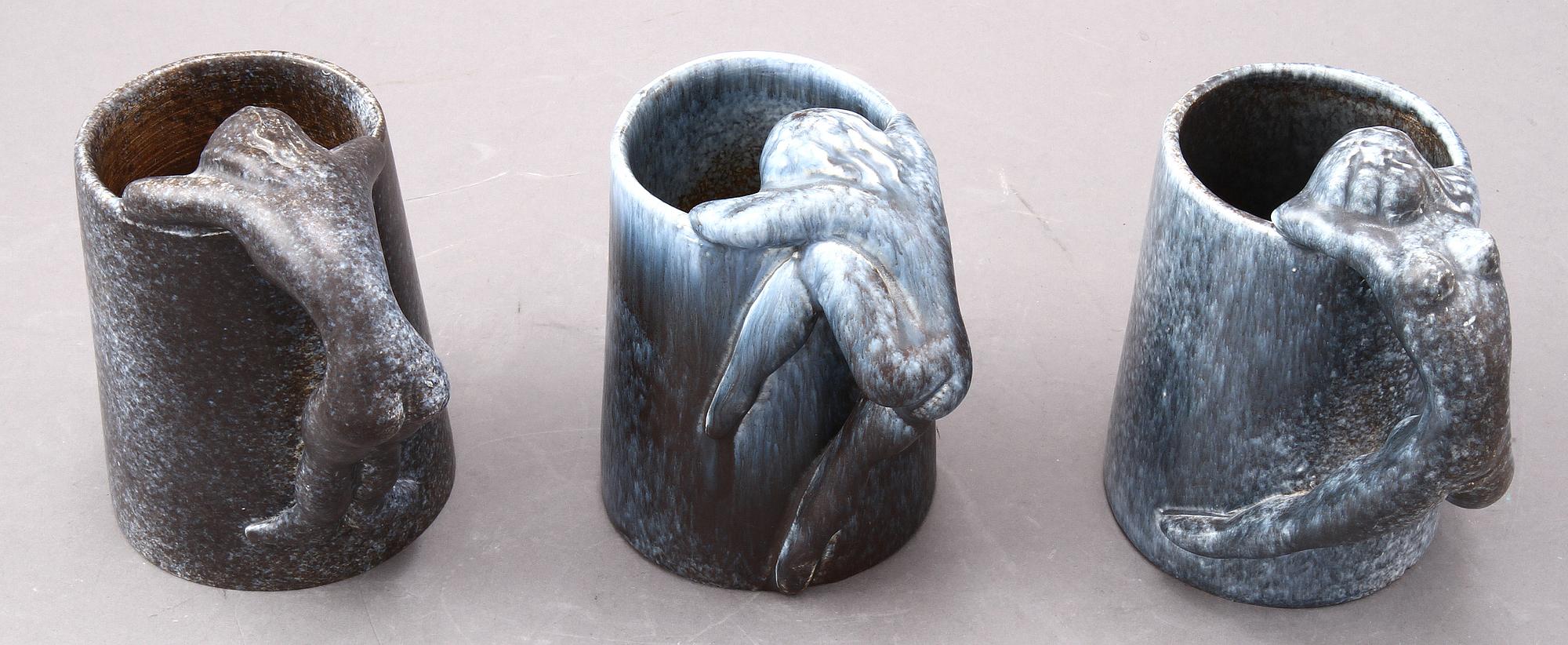 SEJDLAR, 3 st, stengods, Folke Jernberg.