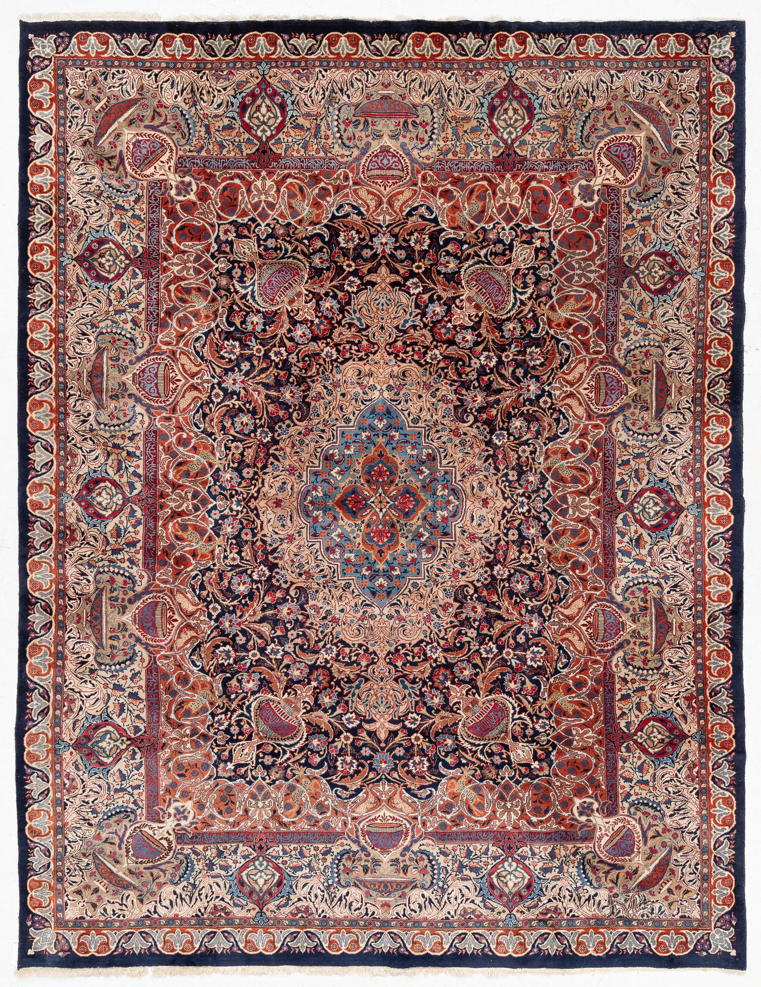Carpet, Kashmar old, approx. 390 x 298 cm.