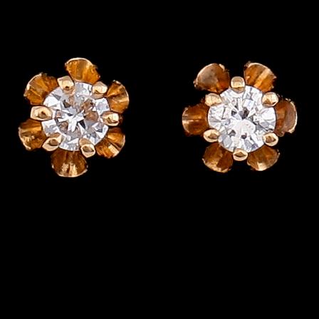 ÖRHÄNGEN, 1 par, 18 k guld med briljantslipade diamanter ca 0.10 ct. Total vikt ca 1 gram.