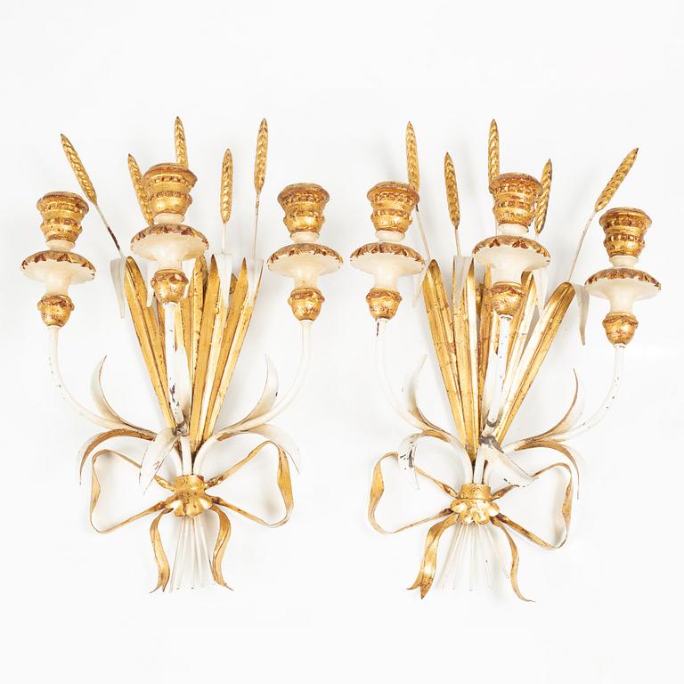 Vägglampetter, ett par, Italien, 1900-talets andra hälft.