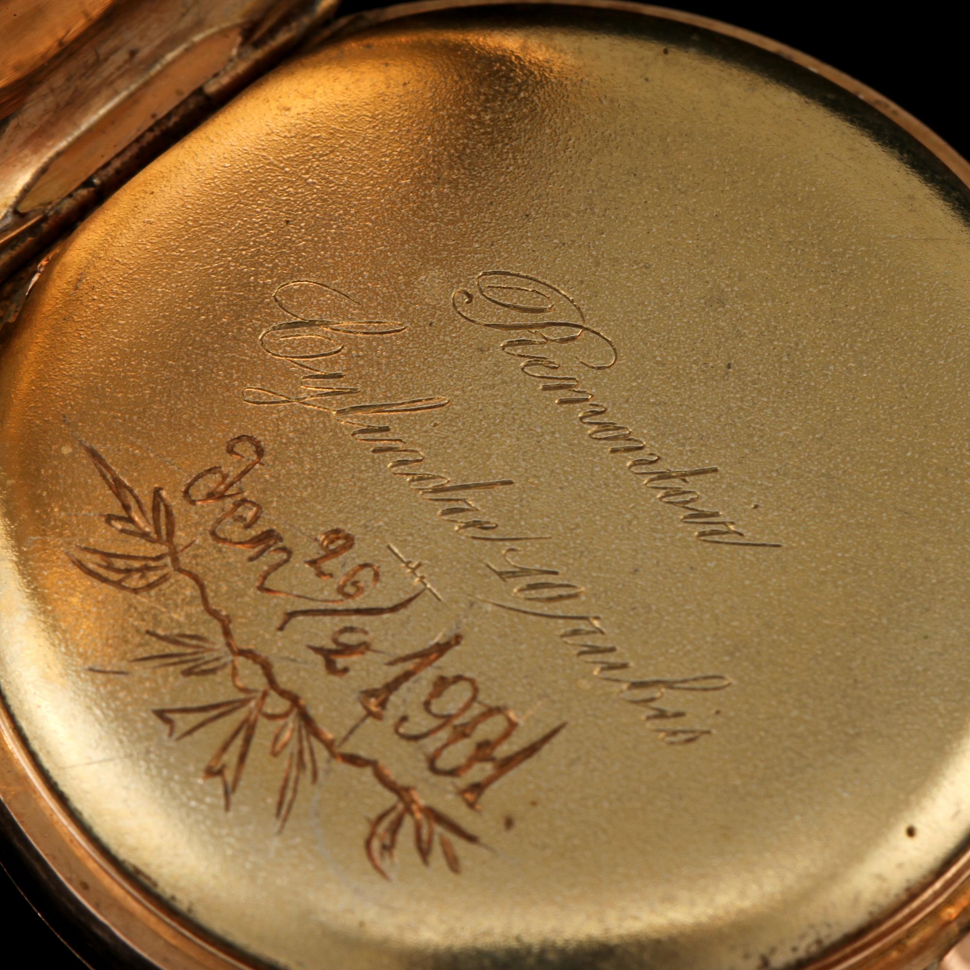 FICKUR, 18k guld, Schweiz, sekelskifte 1800/1900-tal. Vikt 30 g.