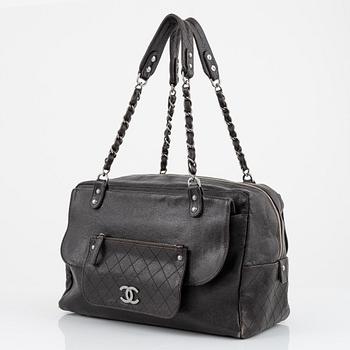 Chanel, A brown caviar leather bag, 2006-2008.