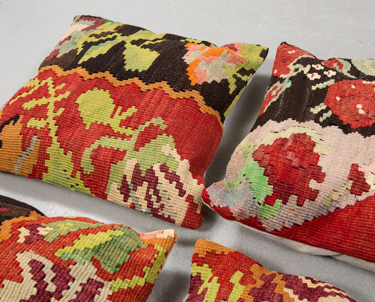 Six kelim pillows.