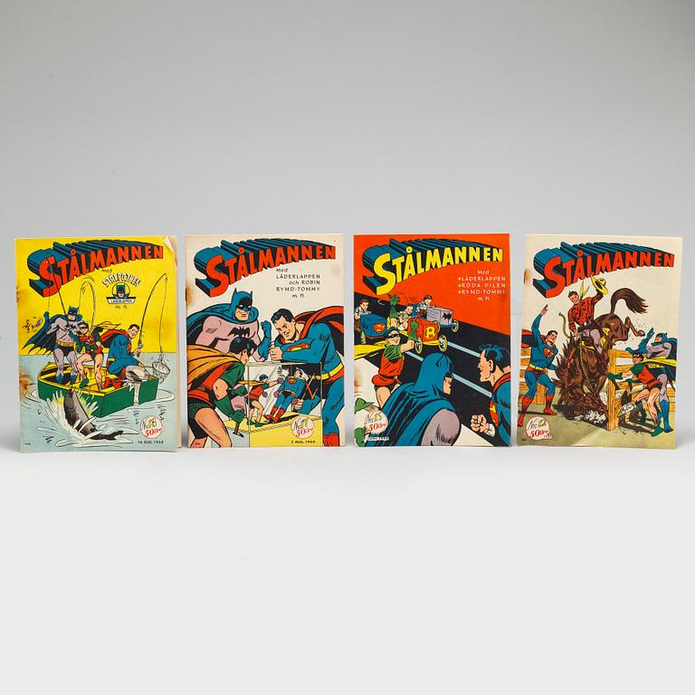 27 'Stålmannen' & 'Läderlappen' magazines, 1949-1951.