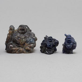 Nine Chinese figures, lapis lazuli and rock chrystal, modern production.