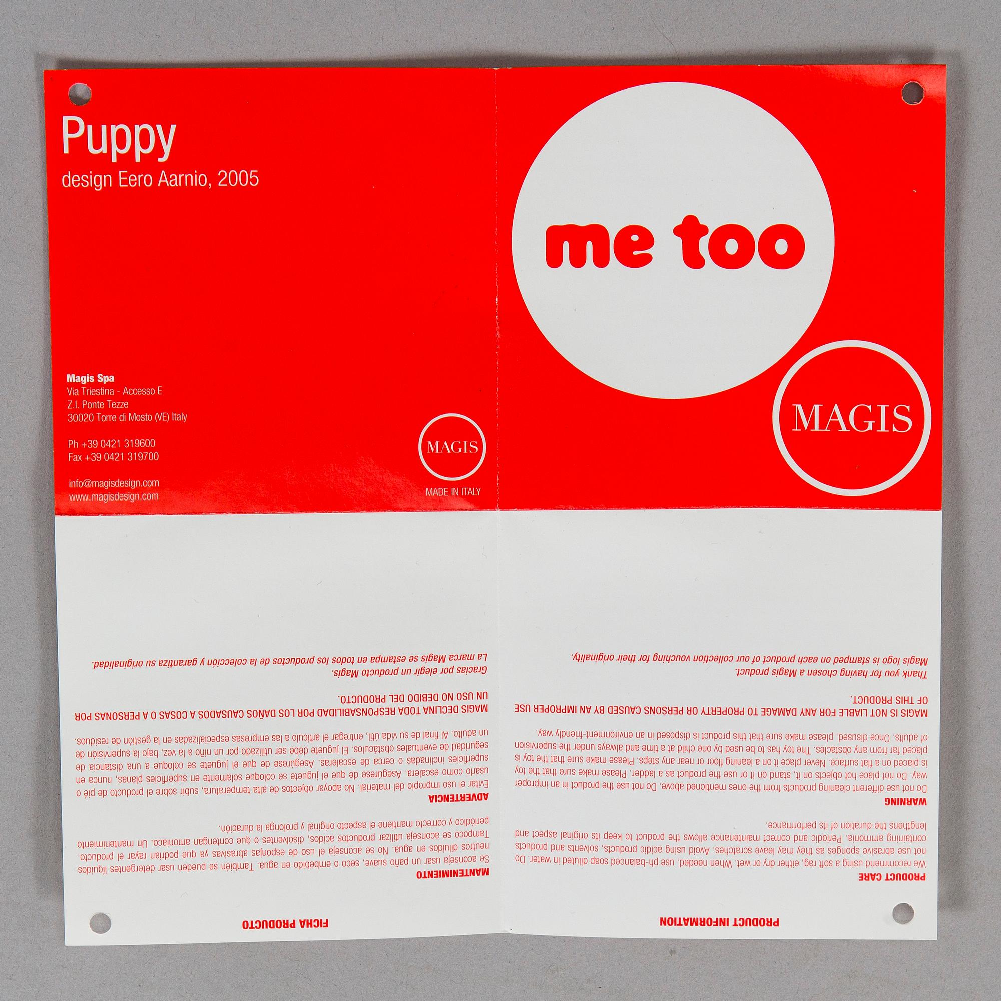 Eero Aarnio, "Puppy Dalmatian", Me Too Collection, Magis Italia, 2005.