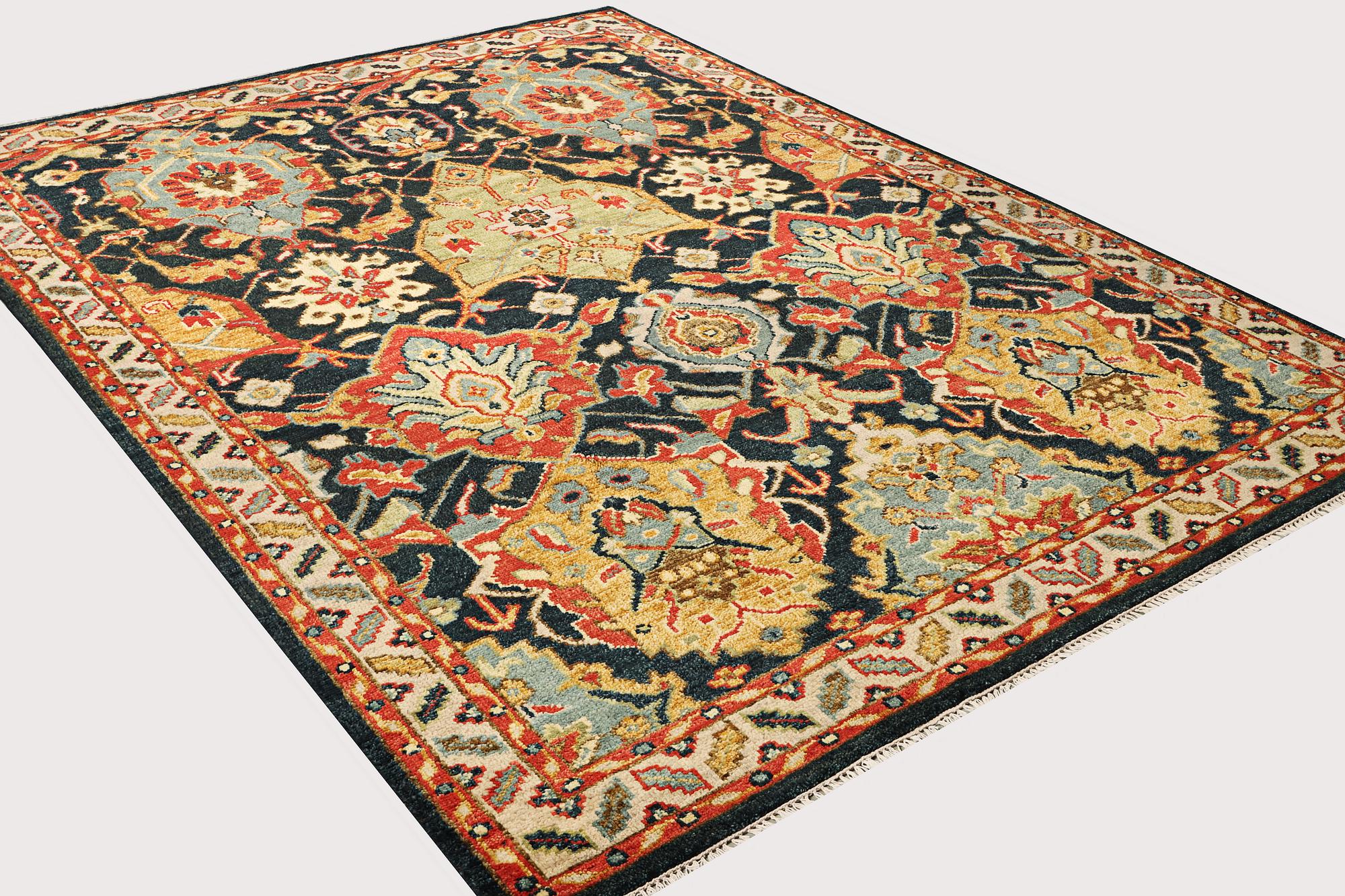An oriental carpet with Mamluk design, a. 331 x 274 cm.