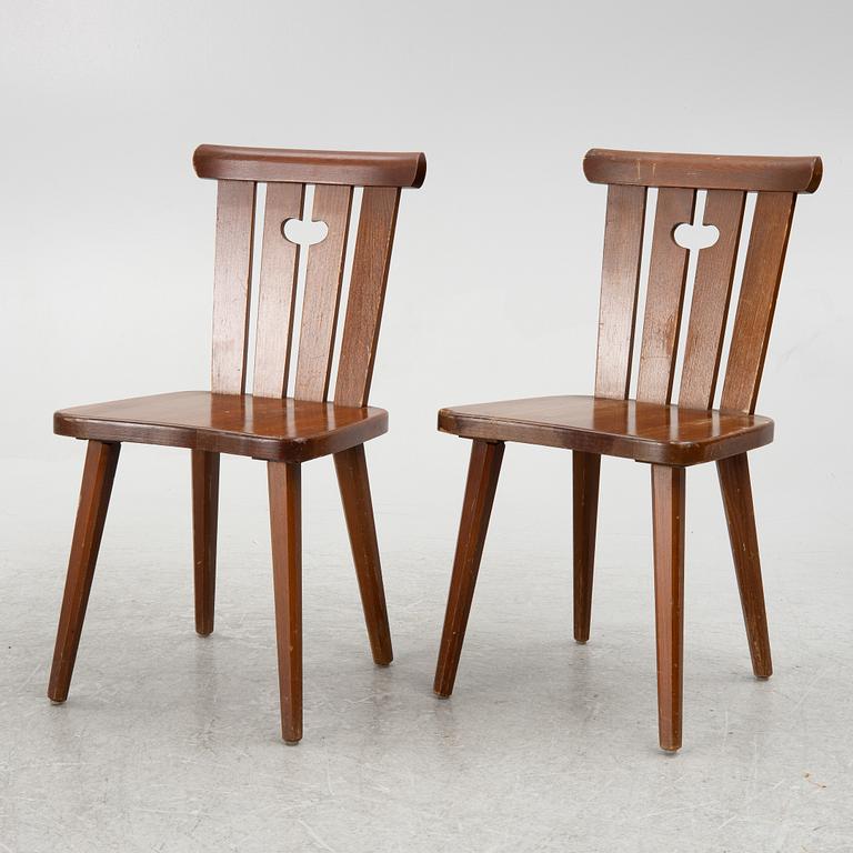 Göran Malmvall, six chairs, Svensk Fur, Karl Andersson & Söner, 1970-tal.