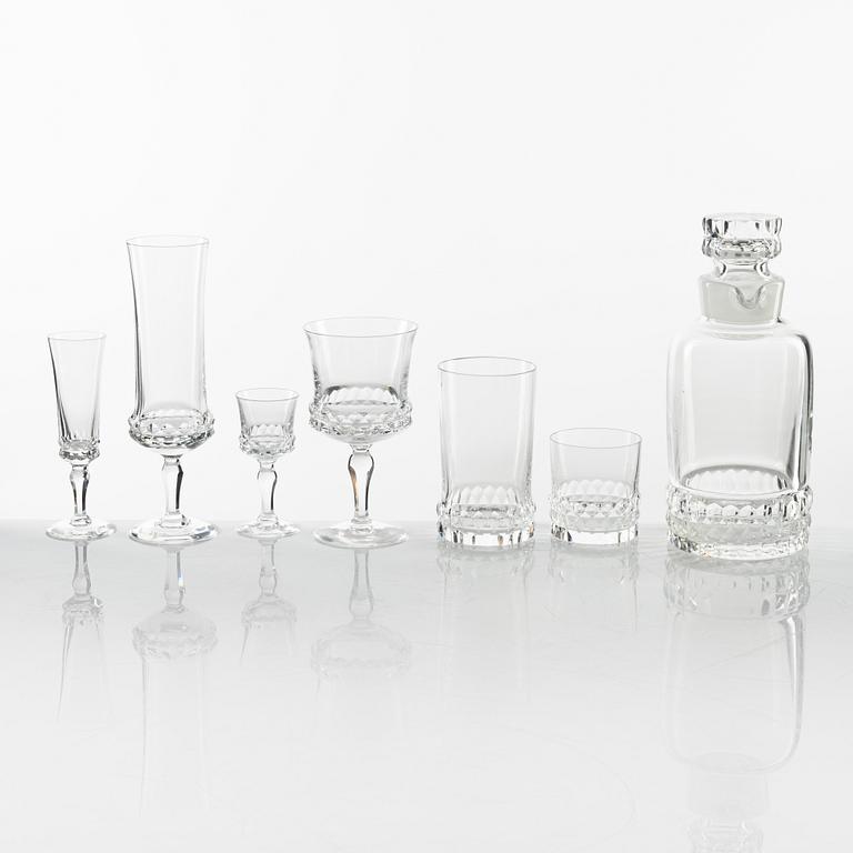 Ingeborg Lundin, glasservis, 70 delar, "Silvia", Orrefors.