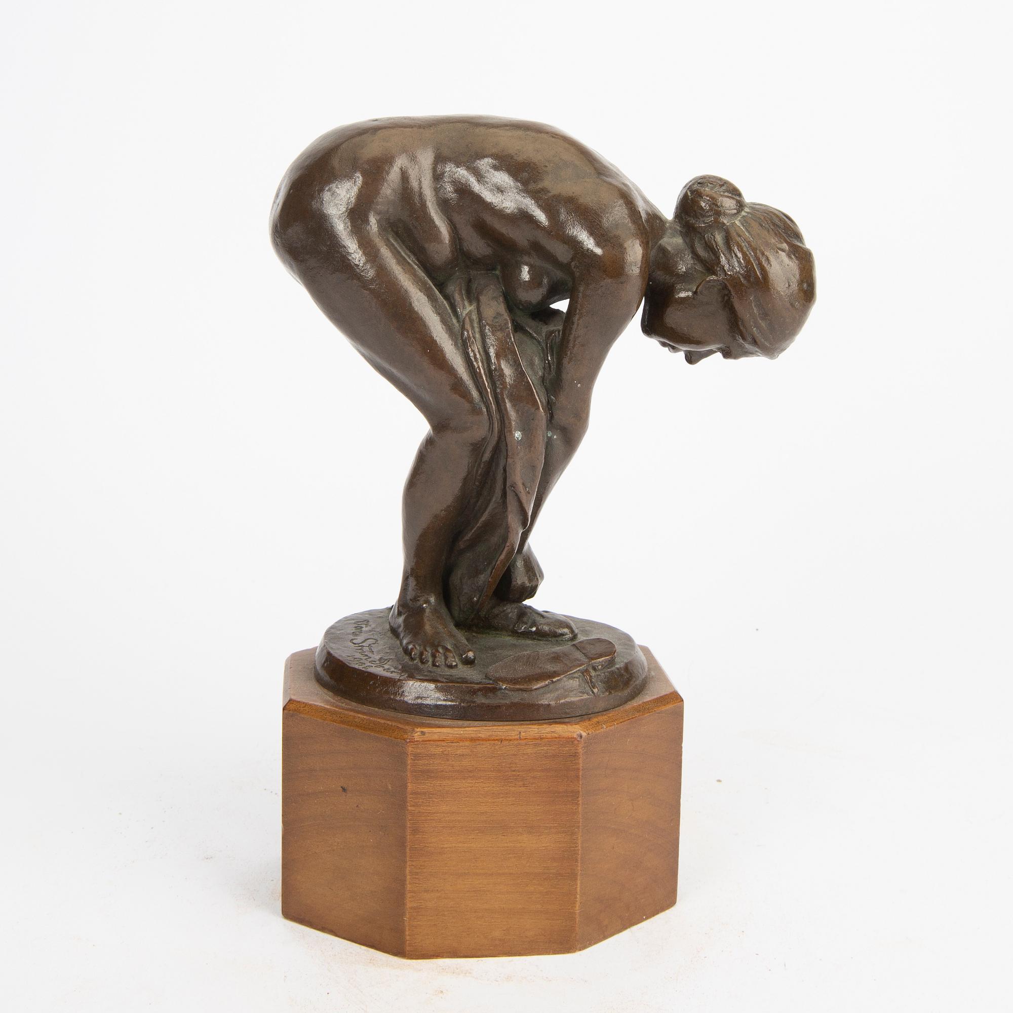 Tore Strindberg, skulptur signerad och daterad 1906 patinerad brons.