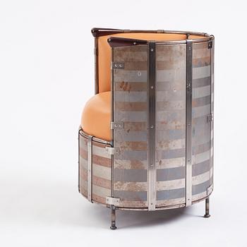 Mats Theselius, an 'Älgskinnsfåtöljen', easy chair, ed. 79/360, for Källemo, Sweden, post 1991.