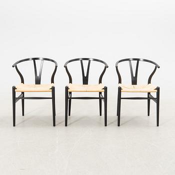 Hans J. Wegner, stolar, 6 st, "Y-stolen" modell CH-24, Carl Hansen & Søn, Danmark. 2000-tal.