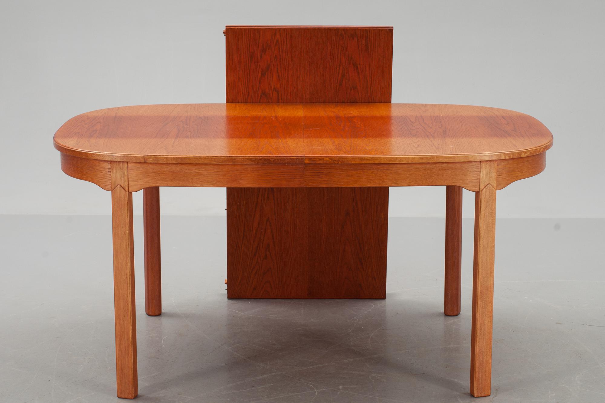 MATBORD, "Ambassadör", Carl Malmsten, Åfors möbelfabrik samt STOLAR, 6 st, 1900-talets andra hälft.